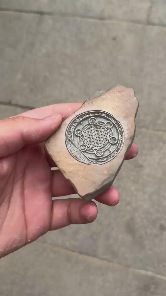 Flower of Life Pocket Relic Stone — Founding Batch